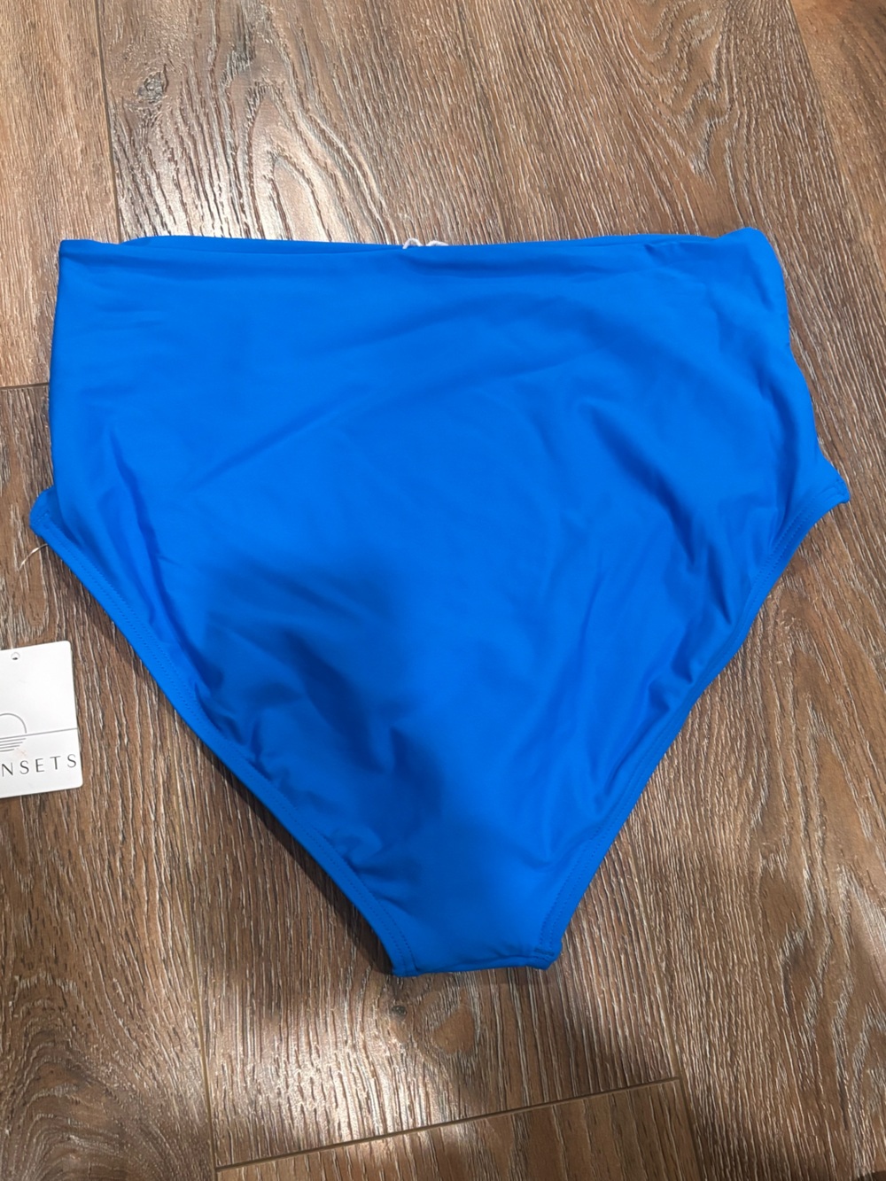 SUNSET Women's High-Waist Swim Bottoms in Bright Blue
